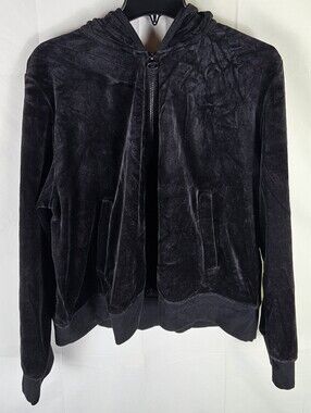 Vintage Champion Velvet Zip-Up Sweatshirt Hoodie Womens XL Athleisure Activewear